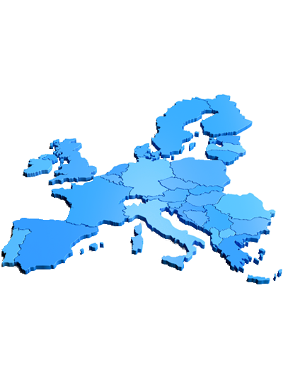 Mapa europy z wyodrębnionymi państwami